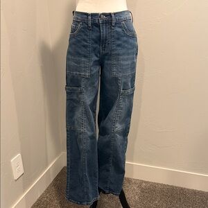 New, without tags, wider leg jeans with pockets